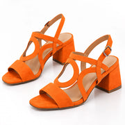 Evadelle Women's Orthopedic Block Heel Sandals - Orange - Catalog Group: Footwear - Michael Verde - Image 2