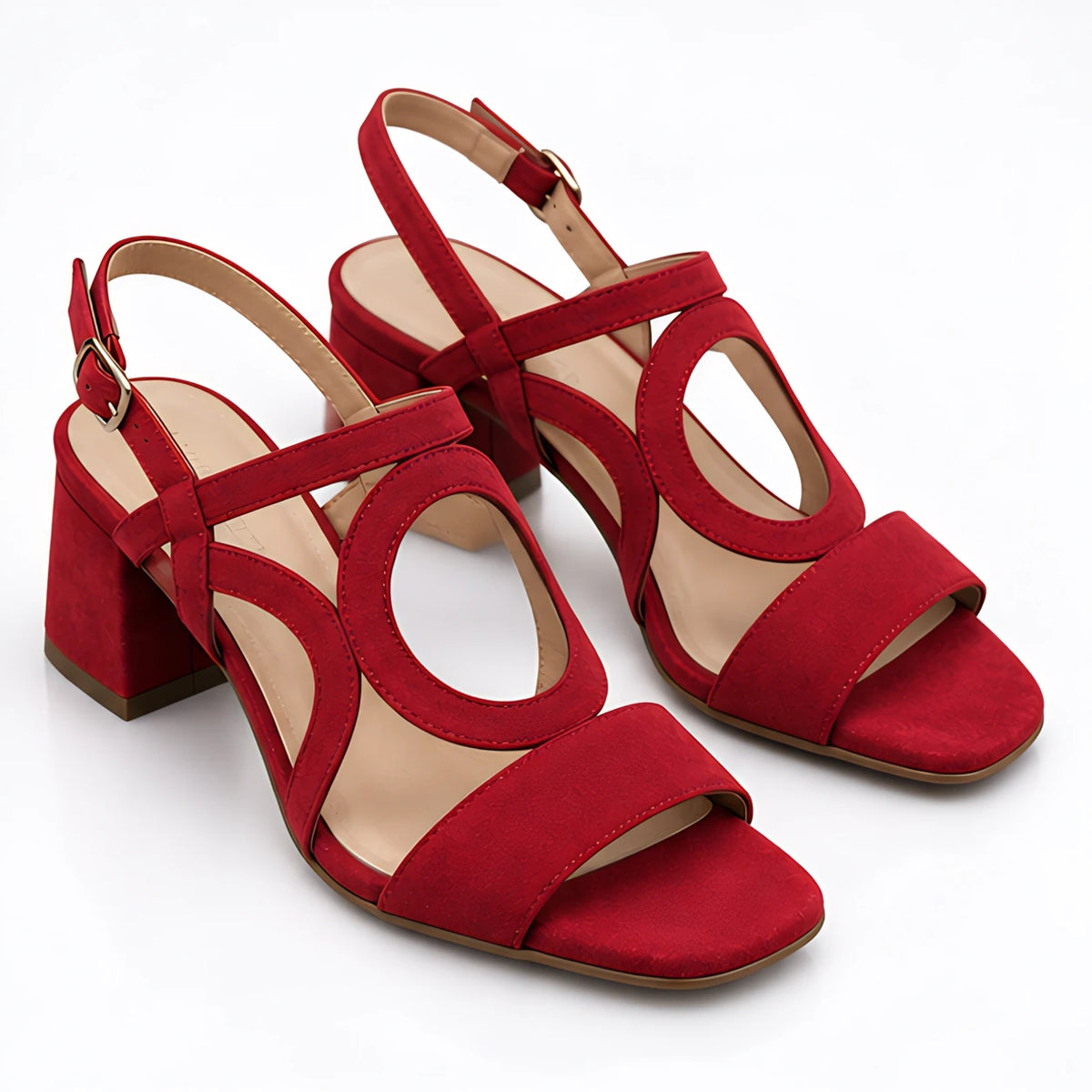 Evadelle Women's Orthopedic Block Heel Sandals - Red - Catalog Group: Footwear - Michael Verde - Image 2