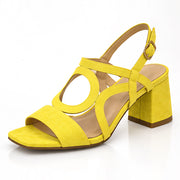 Evadelle Women's Orthopedic Block Heel Sandals - Yellow - Women's Footwear > Sandals > Block Heel Sandals - Michael Verde - Image 1