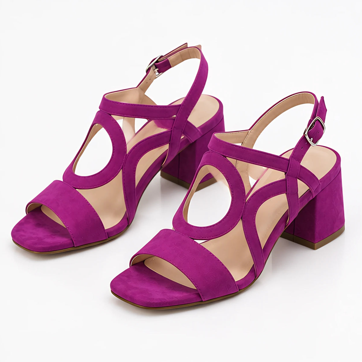 Evadelle Women's Orthopedic Block Heel Sandals - Purple - Catalog Group: Footwear - Michael Verde - Image 2