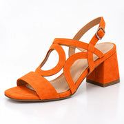 Evadelle Women's Orthopedic Block Heel Sandals - Orange - Women's Footwear > Sandals > Block Heel Sandals - Michael Verde - Image 1