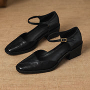 Evania Women's Leather Mary Jane Pumps - Black - female - Michael Verde - Image 4