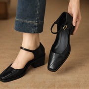Evania Women's Leather Mary Jane Pumps - Black - Women's Shoes - Michael Verde - Image 2