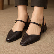 Evania Women's Leather Mary Jane Pumps - Brown - Women's Heels - Michael Verde - Image 3