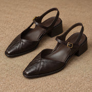 Evania Women's Leather Mary Jane Pumps - Brown - female - Michael Verde - Image 4