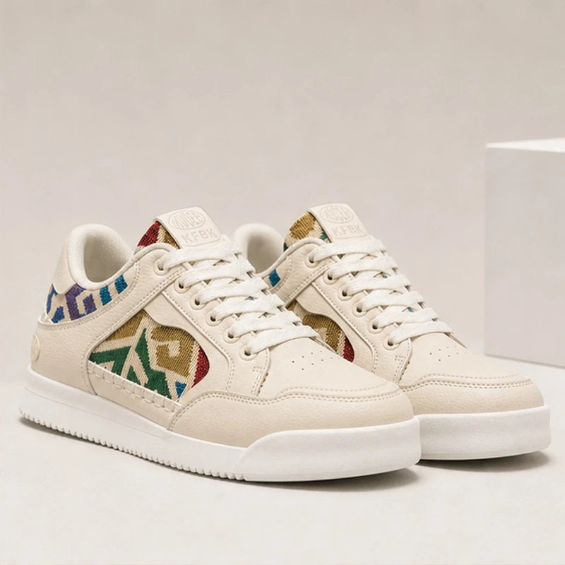 Evermont Leather Court Sneakers - Ivory Mosaic - Sneakers - Michael Verde - Image 2