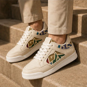 Evermont Leather Court Sneakers - Ivory Mosaic - Footwear > Sneakers > Low-Top Court Sneakers - Michael Verde - Image 3