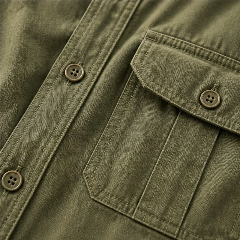 Evren Short Sleeve Cotton Shirt - Green - men's shirts - Michael Verde - Image 4