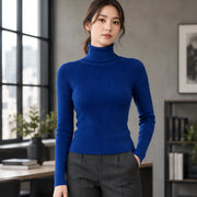 Fenella Women's Ribbed Turtleneck Sweater - Sapphire Blue - Women's Clothing > Sweaters & Cardigans > Turtleneck Sweaters - Michael Verde - Image 1