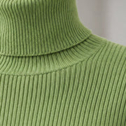Fenella Women's Ribbed Turtleneck Sweater - Avocado Green - Catalog Group: Clothing - Michael Verde - Image 2