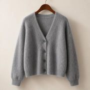 Freya Plush Knit Cardigan - Gray Fur - Department: Women - Michael Verde - Image 3