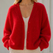 Freya Plush Knit Cardigan - Red Fur - Women's Clothing > Sweaters & Knitwear > Cardigans - Michael Verde - Image 1