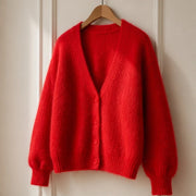 Freya Plush Knit Cardigan - Red Fur - Department: Women - Michael Verde - Image 3