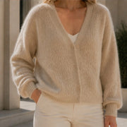 Freya Plush Knit Cardigan - Fur - Women's Clothing > Sweaters & Knitwear > Cardigans - Michael Verde - Image 1