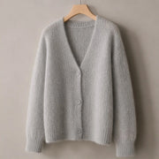 Freya Plush Knit Cardigan - Light Gray Fur - Department: Women - Michael Verde - Image 3
