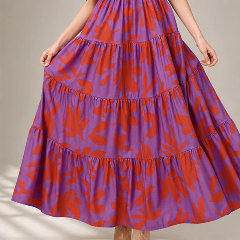 Frinada Floral Off-Shoulder Maxi Dress - Red - off-shoulder - Michael Verde - Image 5