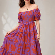 Frinada Floral Off-Shoulder Maxi Dress - Red - Dress - Michael Verde - Image 1