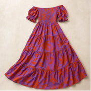 Frinada Floral Off-Shoulder Maxi Dress - Red - maxi dress - Michael Verde - Image 3