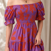 Frinada Floral Off-Shoulder Maxi Dress - Red - floral dress - Michael Verde - Image 4