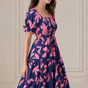 Frinada Floral Off-Shoulder Maxi Dress - Blue - maxi dress - Michael Verde - Image 3