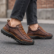Garrick Men's Burnished Leather Sneakers - Dark Brown - Sneakers - Michael Verde - Image 2