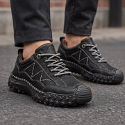 Garrick Men's Burnished Leather Sneakers - Black - Men's Footwear > Sneakers > Leather Sneakers - Michael Verde - Image 1