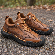 Garrick Men's Burnished Leather Sneakers - Light Brown - Men's Footwear > Sneakers > Leather Sneakers - Michael Verde - Image 3