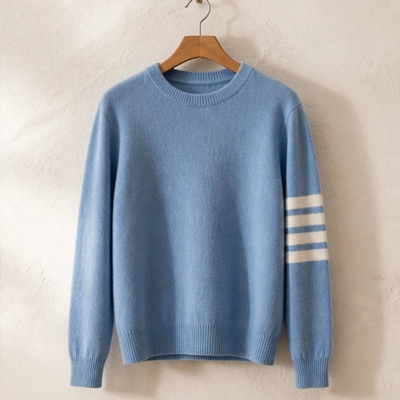 Gresham Cashmere Sweater - Light Blue - Sweaters > Cashmere Crew-Neck Sweaters - Michael Verde - Image 2
