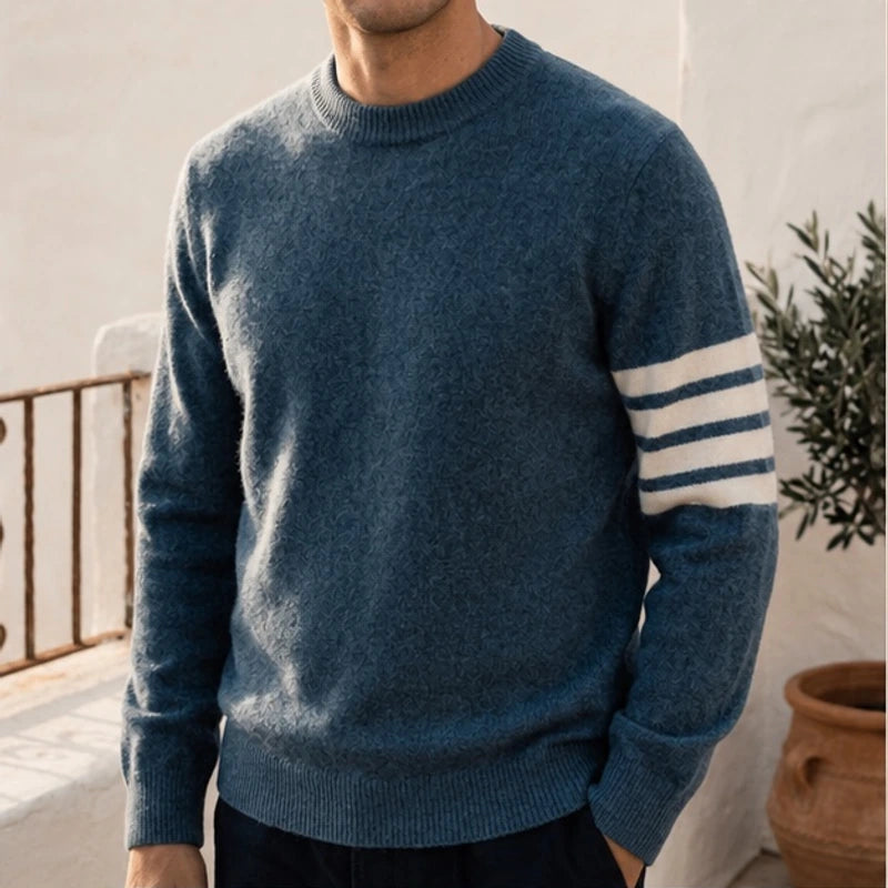 Gresham Cashmere Sweater - Blue - Sweaters > Cashmere Crew-Neck Sweaters - Michael Verde - Image 1
