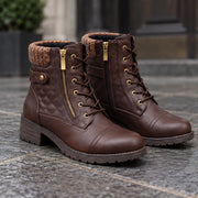 Halina Women's Leather Ankle Boots - Dark Brown - Shoes - Michael Verde - Image 2