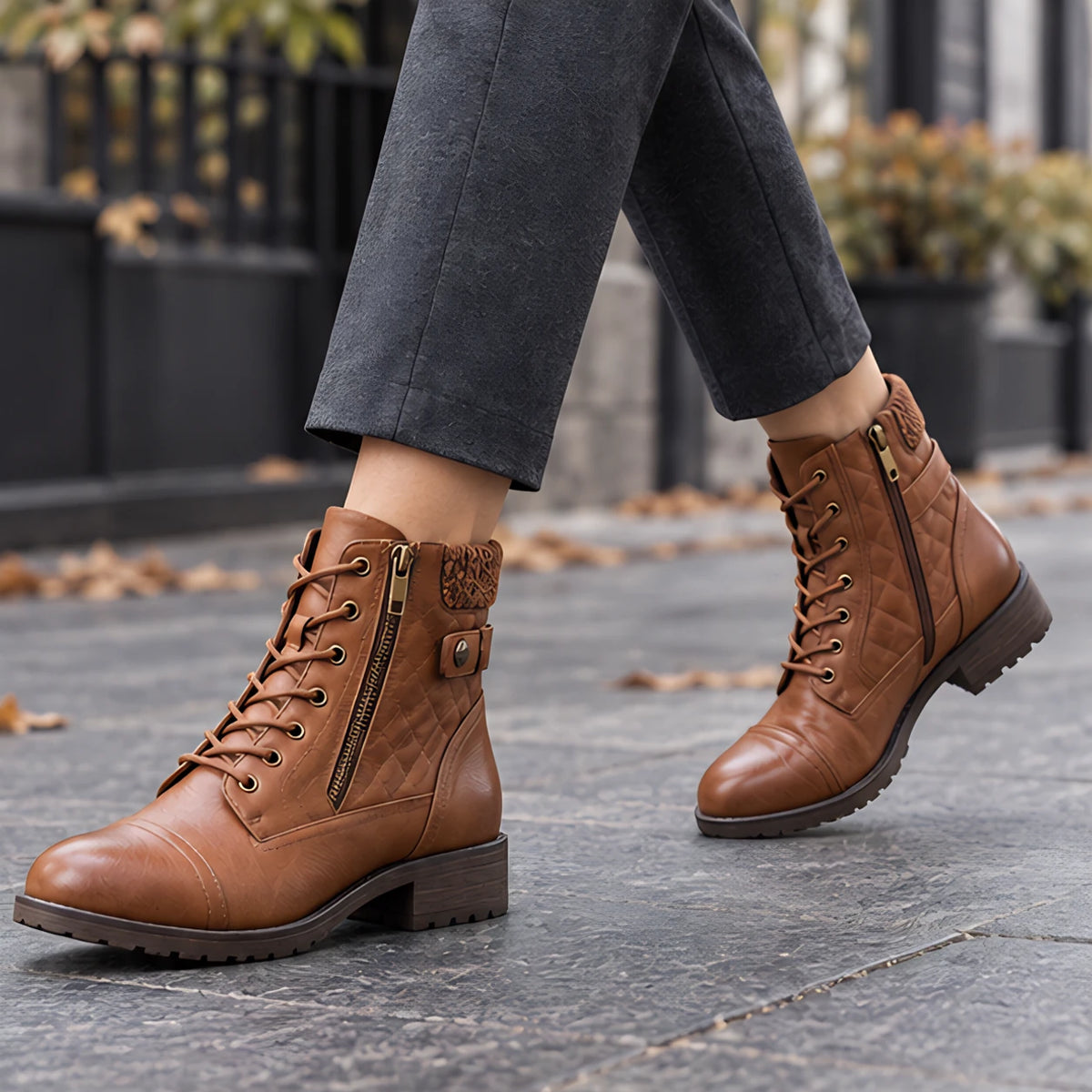 Halina Women's Leather Ankle Boots - Brown - Footwear > Boots > Ankle Boots - Michael Verde - Image 1