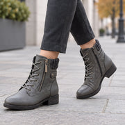Halina Women's Leather Ankle Boots - Gray - Footwear > Boots > Ankle Boots - Michael Verde - Image 1