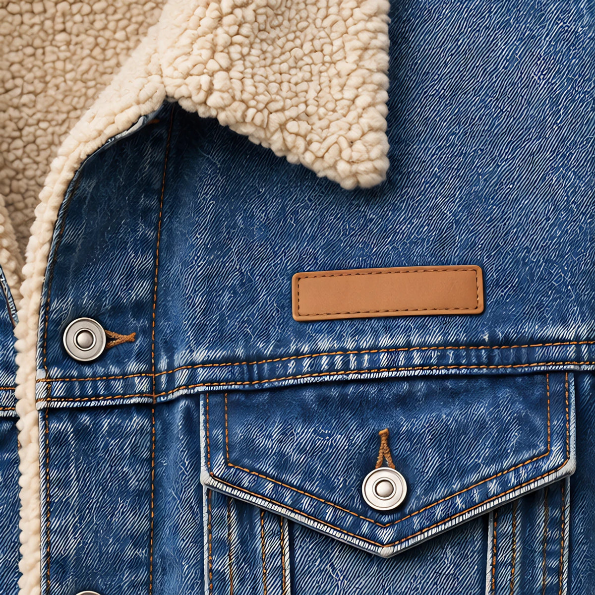 Harris Men's Sherpa-Lined Denim Jacket - Blue - Casual Jacket - Michael Verde - Image 4
