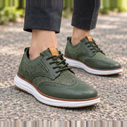 Hartley Wingtip Brogue Knit Sneakers - Emerald - Footwear > Sneakers > Brogue Sneakers - Michael Verde - Image 1