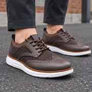 Hartley Wingtip Brogue Knit Sneakers - Espresso Brown - Footwear > Sneakers > Brogue Sneakers - Michael Verde - Image 1