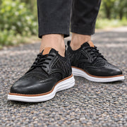 Hartley Wingtip Brogue Knit Sneakers - Charcoal - Footwear > Sneakers > Brogue Sneakers - Michael Verde - Image 1
