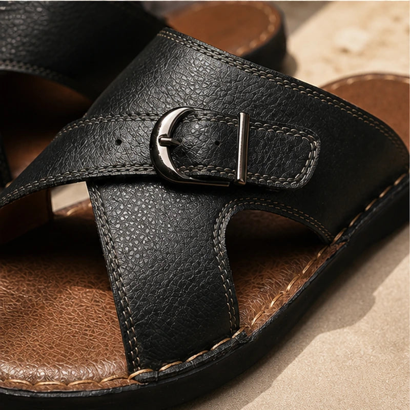 Harveton Leather Sandals - Black - women's sandals - Michael Verde - Image 2