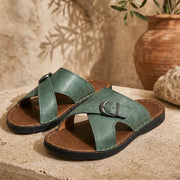Harveton Leather Sandals - Green - Sandals - Michael Verde - Image 1