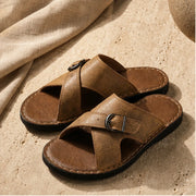 Harveton Leather Sandals - Brown - Sandals - Michael Verde - Image 1