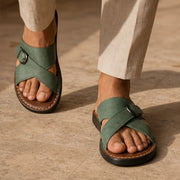 Harveton Leather Sandals - Green - leather sandals - Michael Verde - Image 3