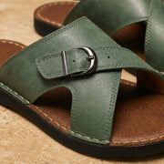 Harveton Leather Sandals - Green - women's sandals - Michael Verde - Image 2