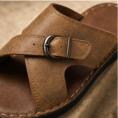Harveton Leather Sandals - Brown - women's sandals - Michael Verde - Image 2