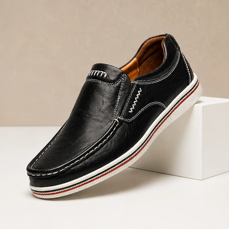 Hatfield Leather Loafers - Black - Shoes - Michael Verde - Image 1