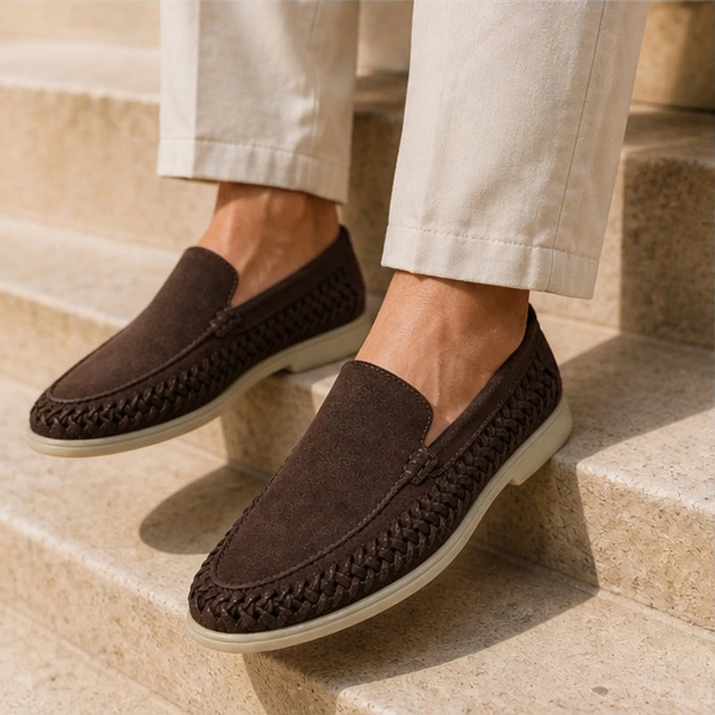 Hatherleigh Suede Loafers - Dark Brown - Men's Footwear > Loafers - Michael Verde - Image 1