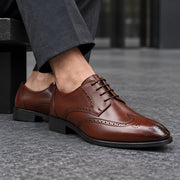 Hatherley Men's Polished Wingtip Leather Oxfords - Warm Brown - Shoes - Michael Verde - Image 2