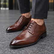 Hatherley Men's Polished Wingtip Leather Oxfords - Warm Brown - Men's Footwear > Oxford Shoes > Wingtip Oxfords - Michael Verde - Image 1