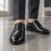 Hatherley Men's Polished Wingtip Leather Oxfords - Black - Men's Footwear > Oxford Shoes > Wingtip Oxfords - Michael Verde - Image 1