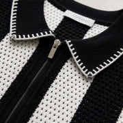 Jenson Cotton Knit Polo Shirt - Black - cotton knit - Michael Verde - Image 4