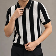 Jenson Cotton Knit Polo Shirt - Black - polo shirt - Michael Verde - Image 2