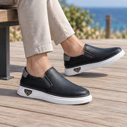 Keir Men's Leather Slip-On Sneakers - Black - Men's Footwear > Sneakers > Slip-On Sneakers - Michael Verde - Image 3